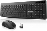 KOORUI Wireless Keyboard and Mouse Combos, 2.4G Silent Full Size Keyboard Mouse,12 Shortcut Keys & 3DPI Mouse, White Computer Mouse and Keyboard for Windows MacOS Linux