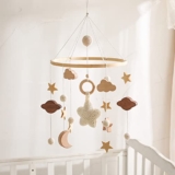 Baby Crib Mobile for Boys Girls| Boho Nursery Mobile| Gender Neutral Hand-Crocheted Mobile| Ceiling Mobile – Stars, Clouds, Moon